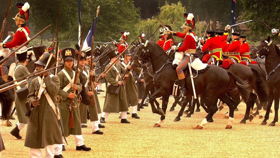 A re-enactment of the Battle of Waterloo in 1815