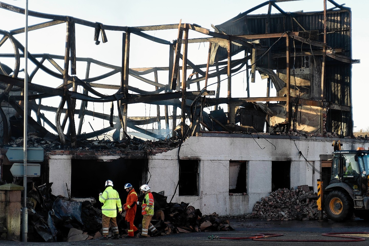 The remains of Northbay Pelagic after the fire