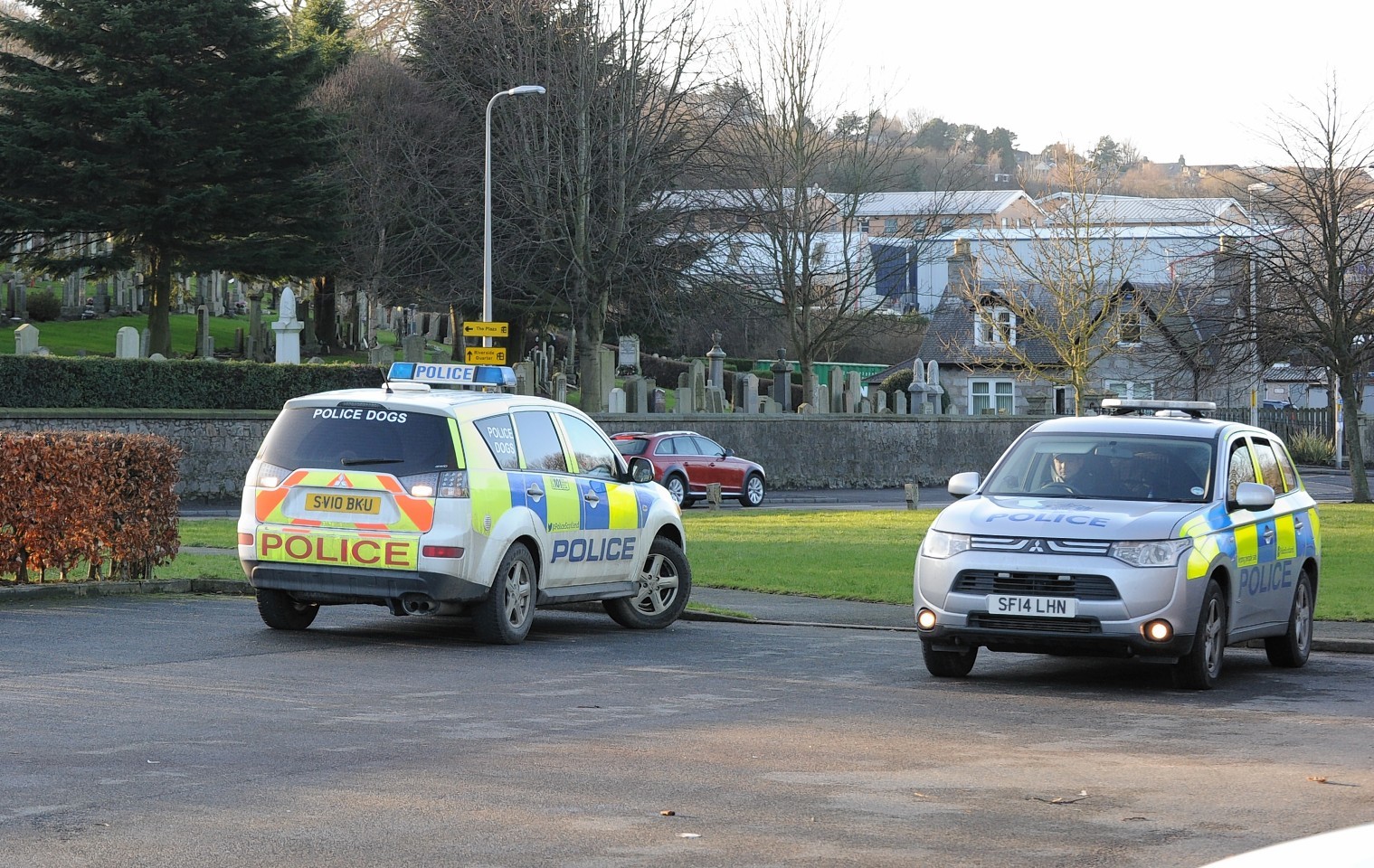 Police at the incident near the River Don