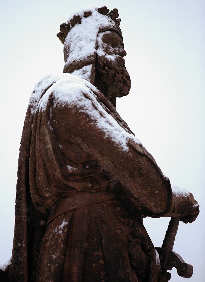 As has Robert the Bruce, standing tall but cold in Stirling