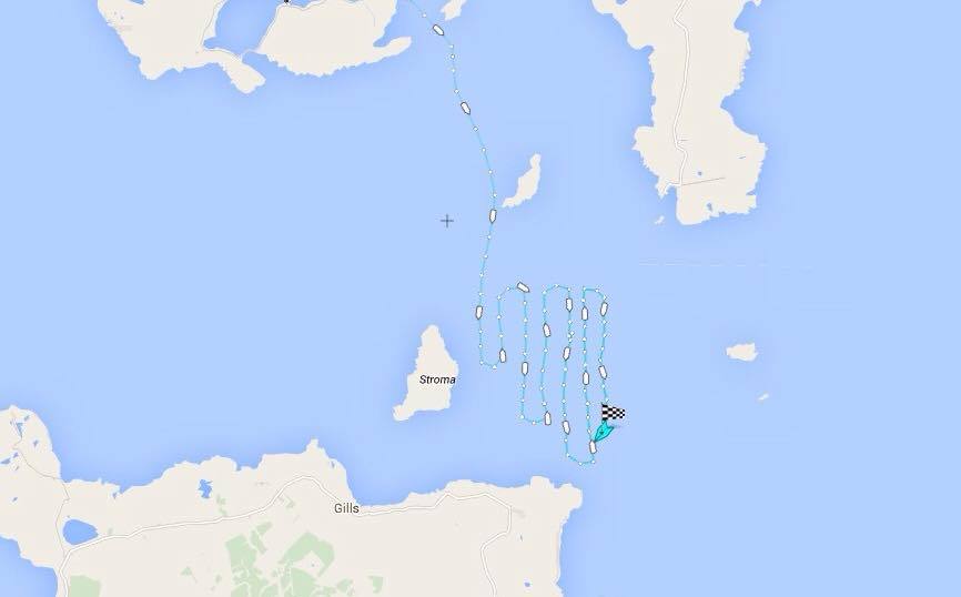 Route of Longhope lifeboat