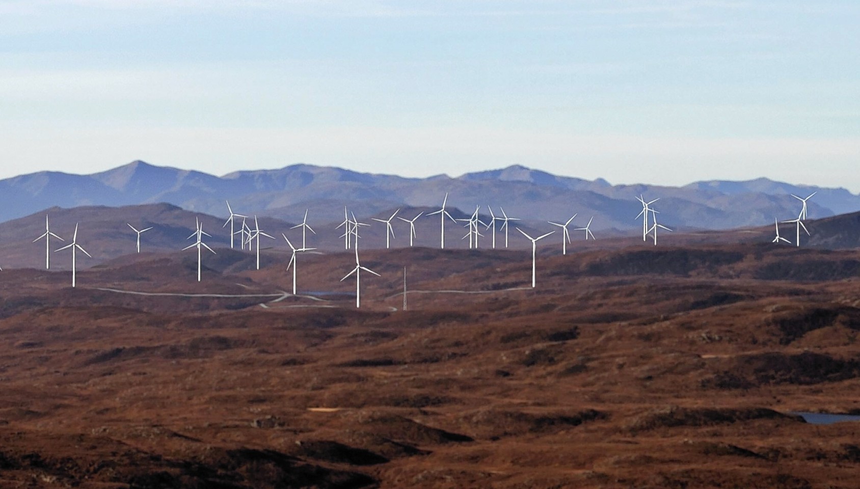 Bhlaraidh wind farm on the banks of Loch Ness.