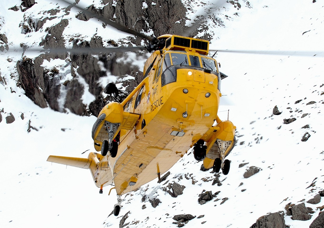 A Royal Navy Sea King 177 joined the rescue operation