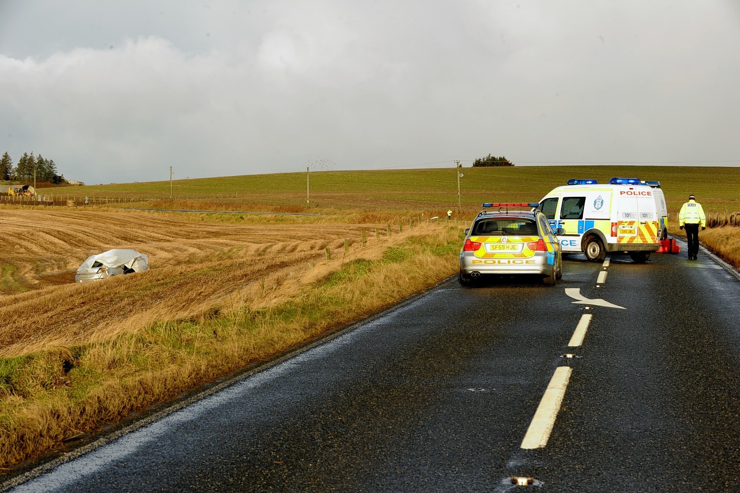 The road was closed after the death of a 23-year-old man