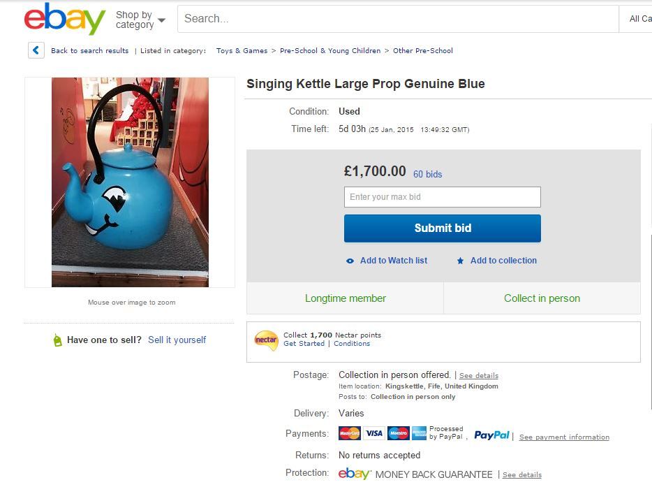 Spout, handle, lid of metal - how much would you pay for a Singing Kettle?