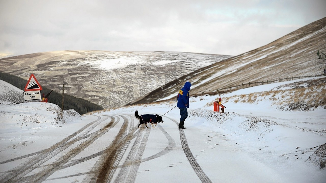 Corgarff in Aberdeenshire saw plenty of snow yesterday