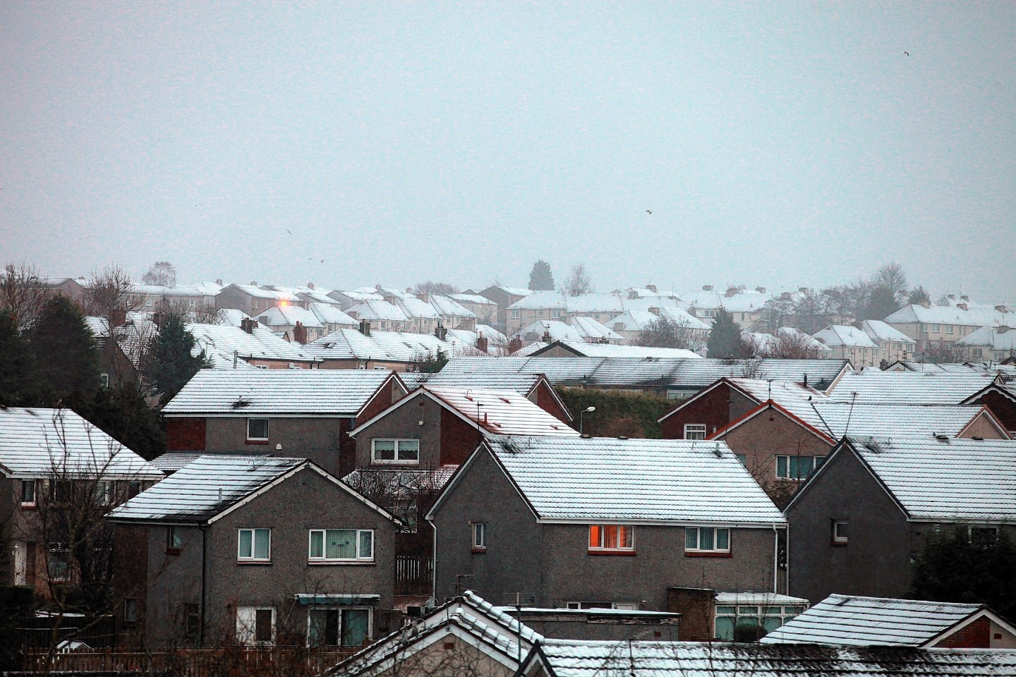 Motherwell, in North Lanarkshire is also covered in snow