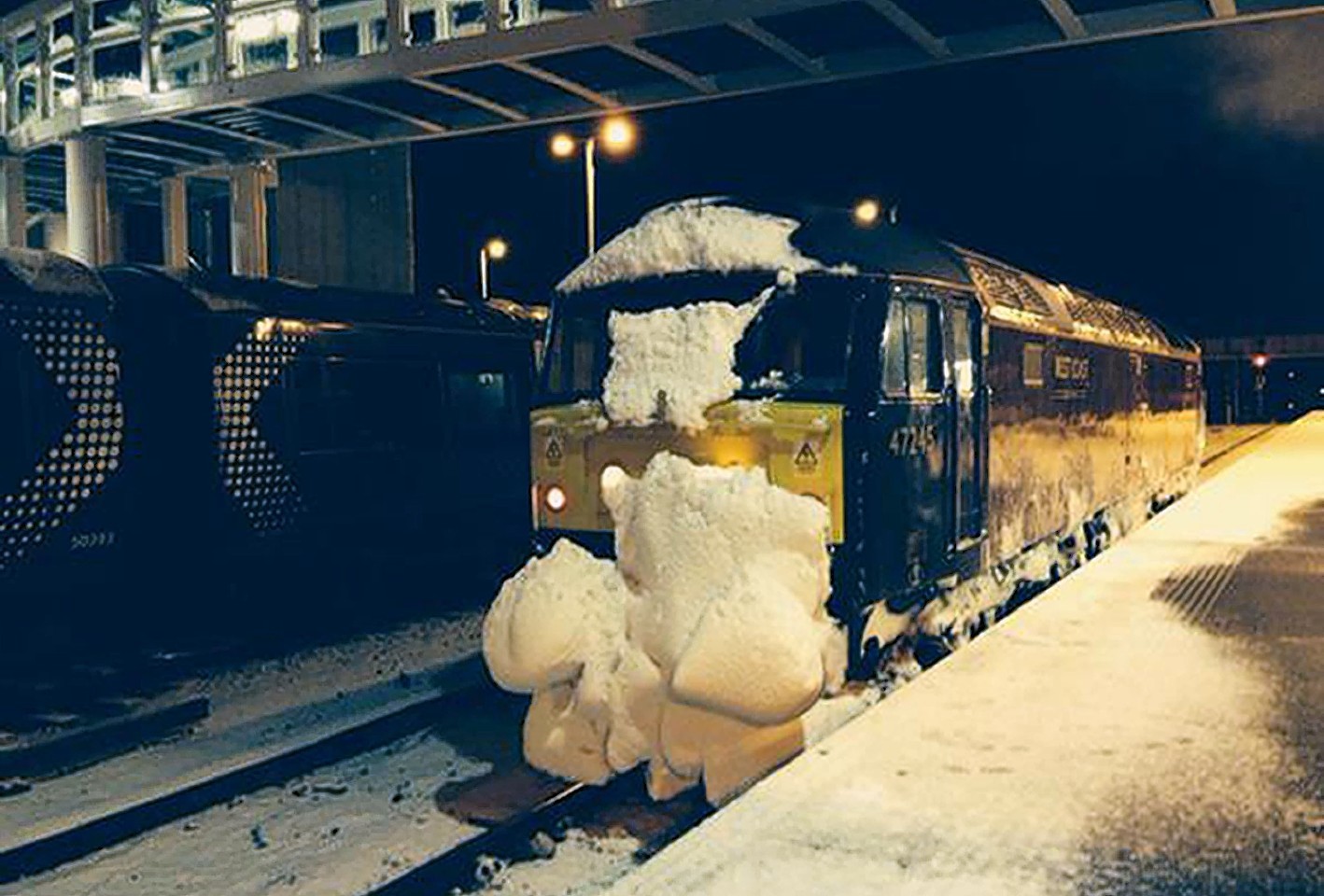 The train snow plough between Perth and Aviemore