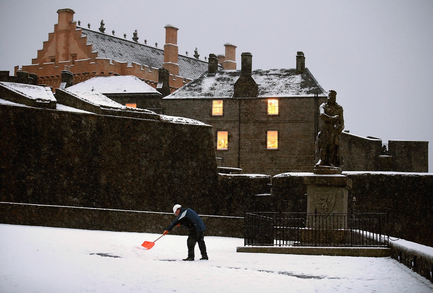 Stirling Castle has been dusted with snow