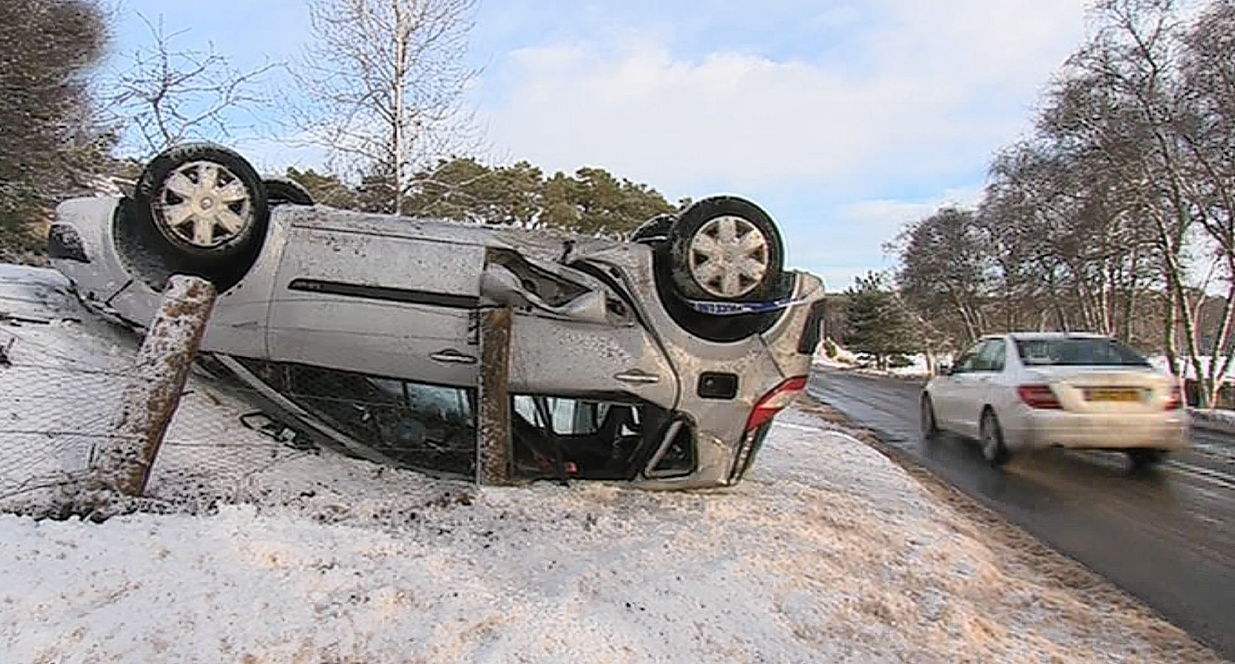 This driver had a lucky escape after this crash on the A9