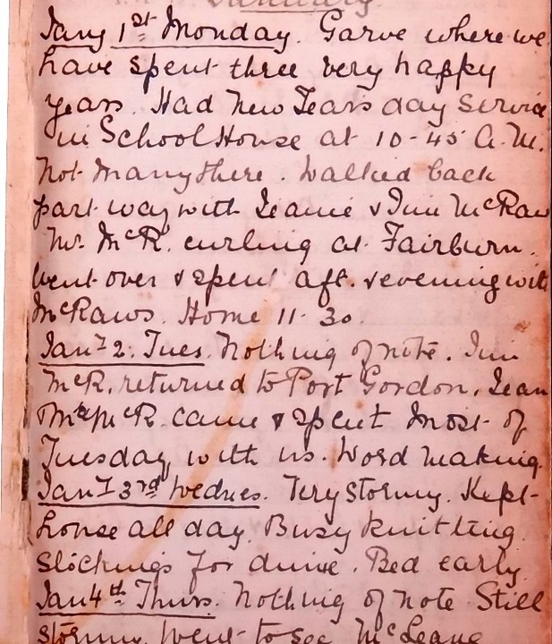 One of the diary entries that have been revealed from St Kilda
