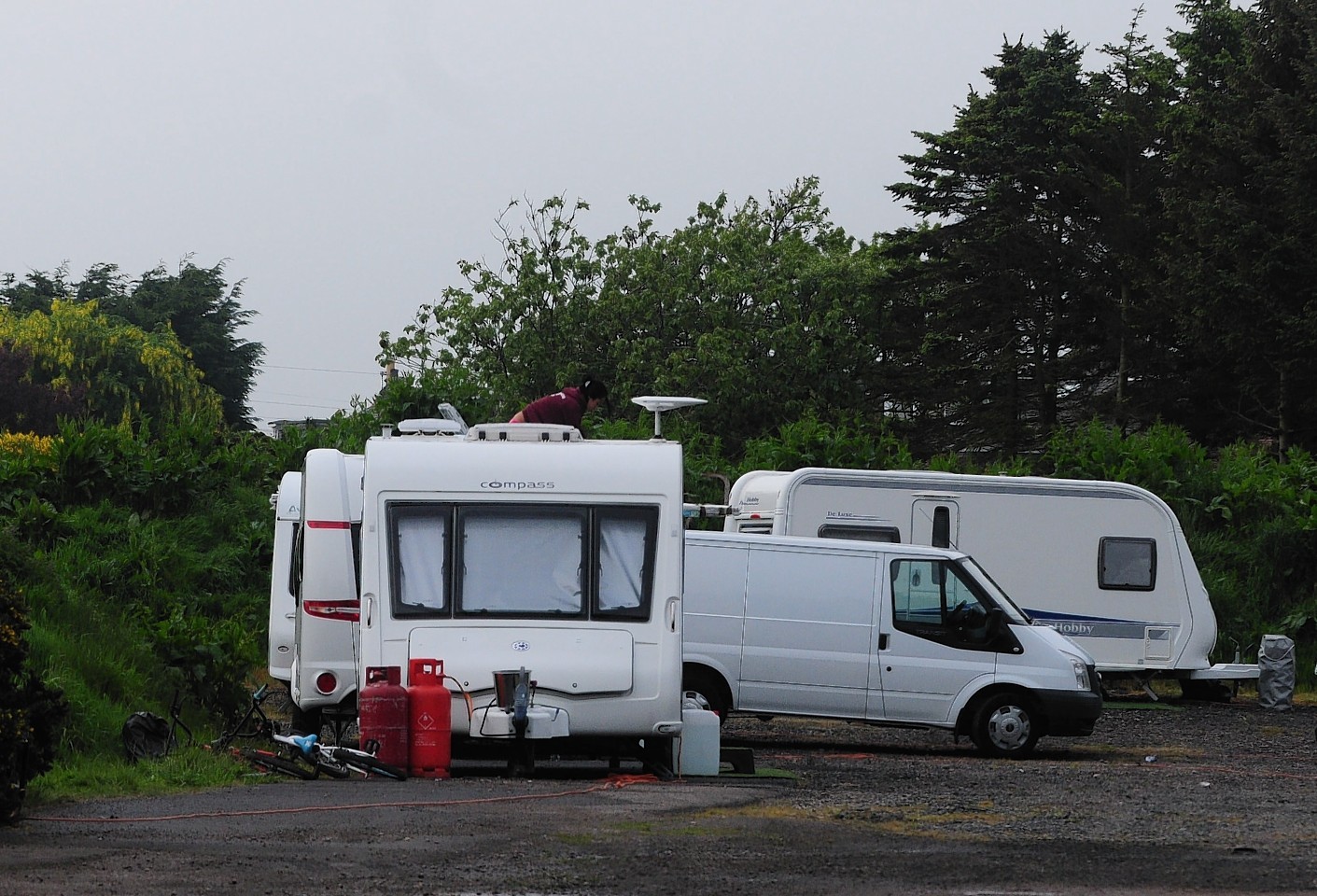 Travellers set up camp near Royal Aberdeen Golf Club shortly before it hosted last year's Scottish Open