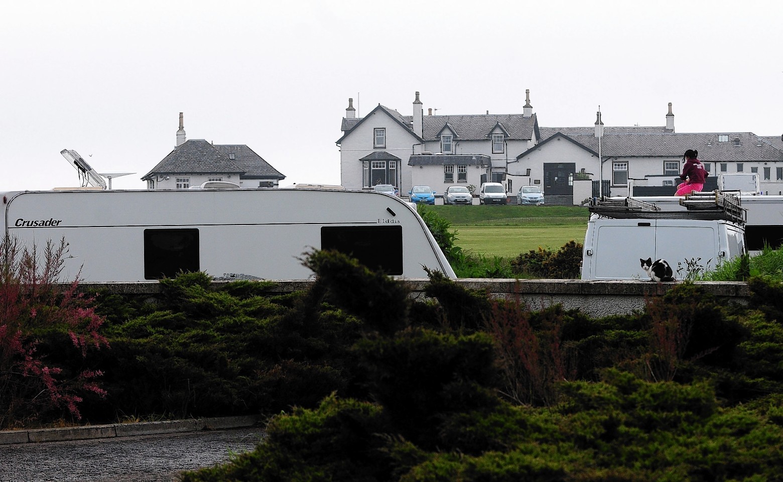 Travellers set up camp near Royal Aberdeen Golf Club shortly before it hosted last year's Scottish Open 