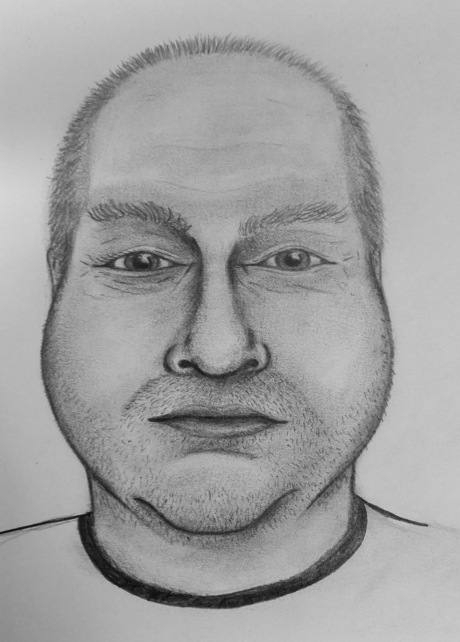 A police sketch of the unknown man found on Denburn Road