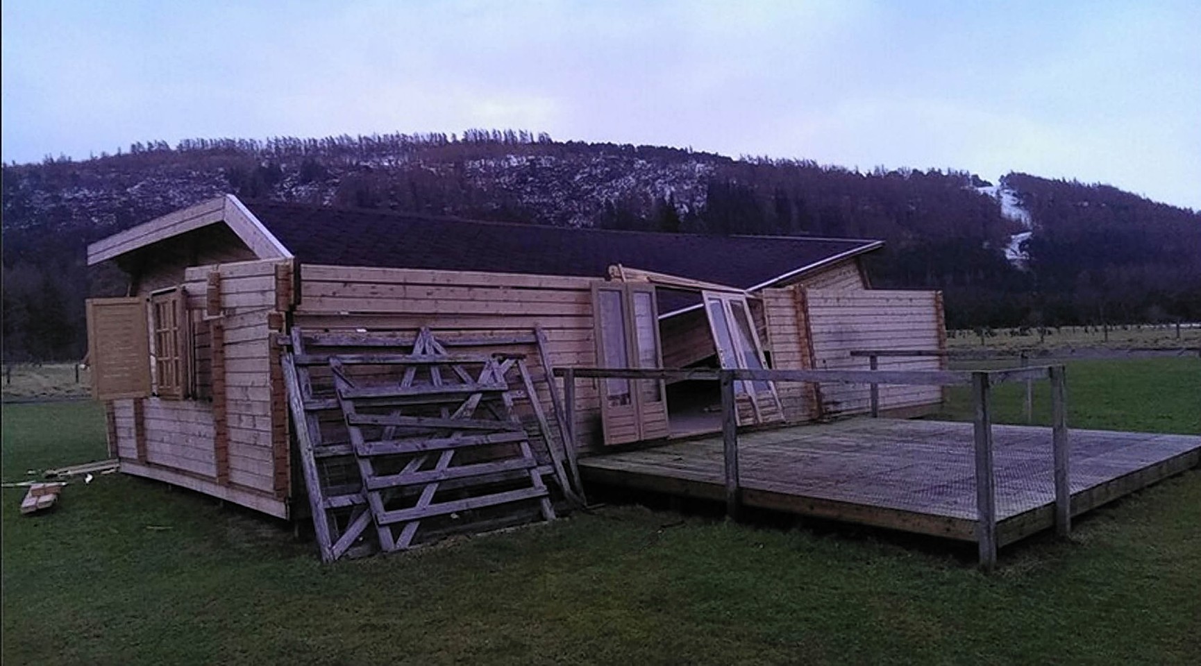 This BBC studio at Cairngorms was completely battered 