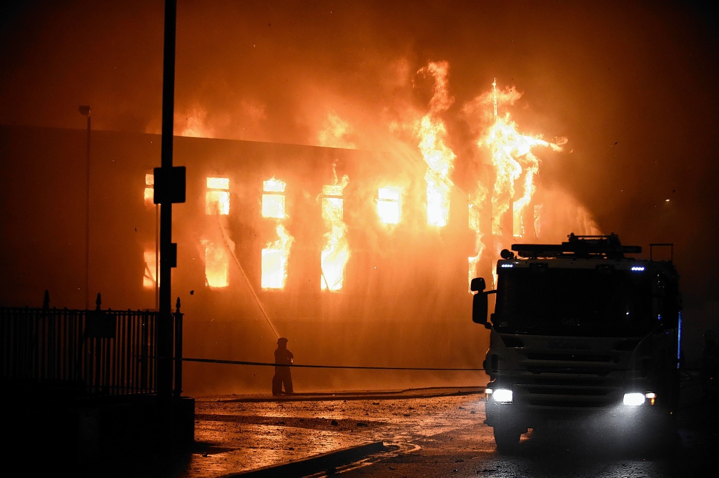 The fire tore through two buildings 