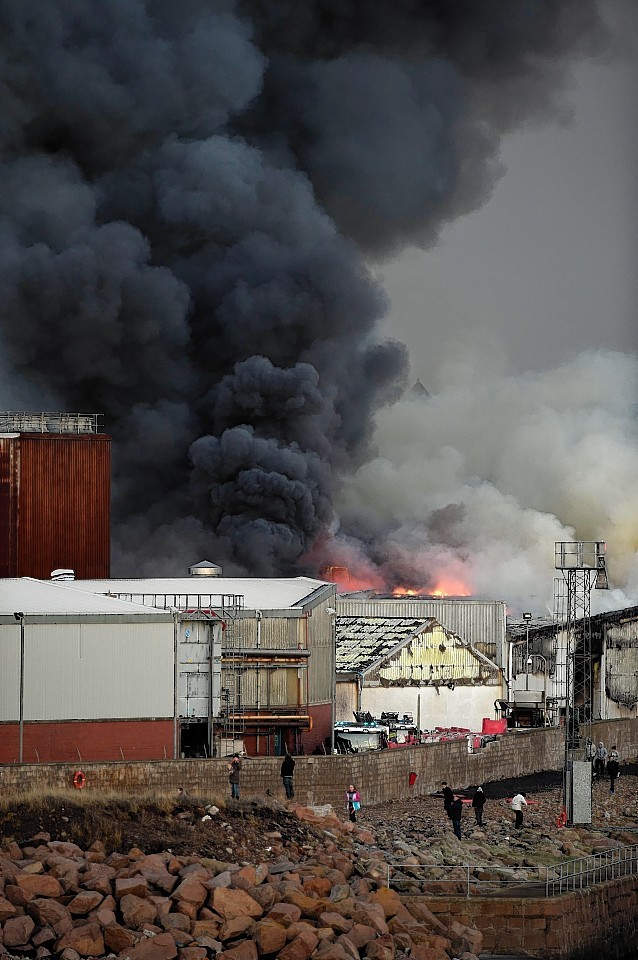 The fire tore through two buildings 