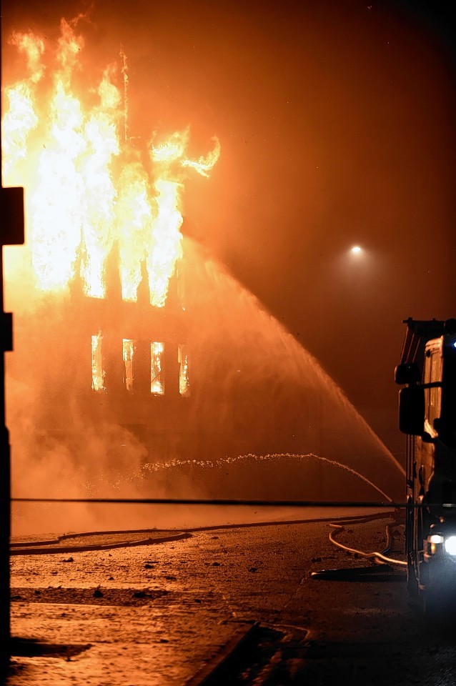 The fire tore through two buildings 