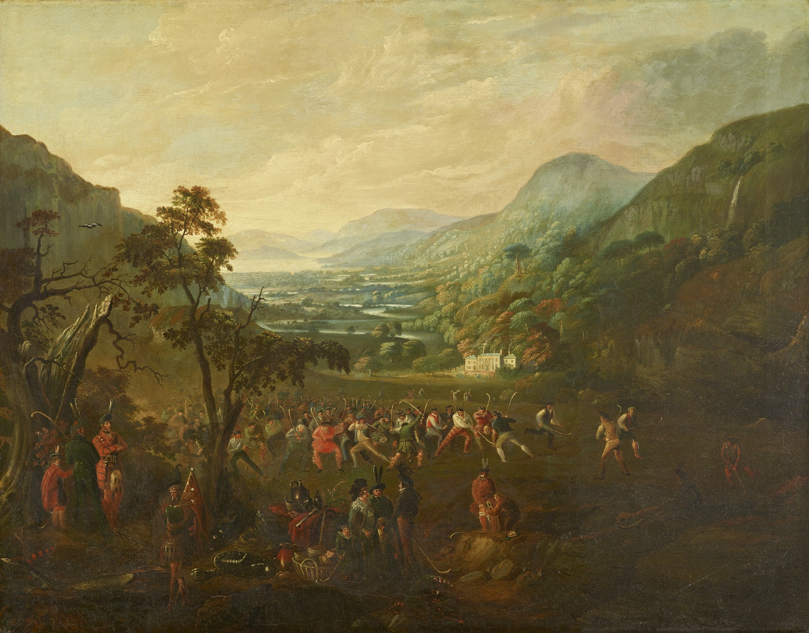 A Highland View with a Game of Shinty