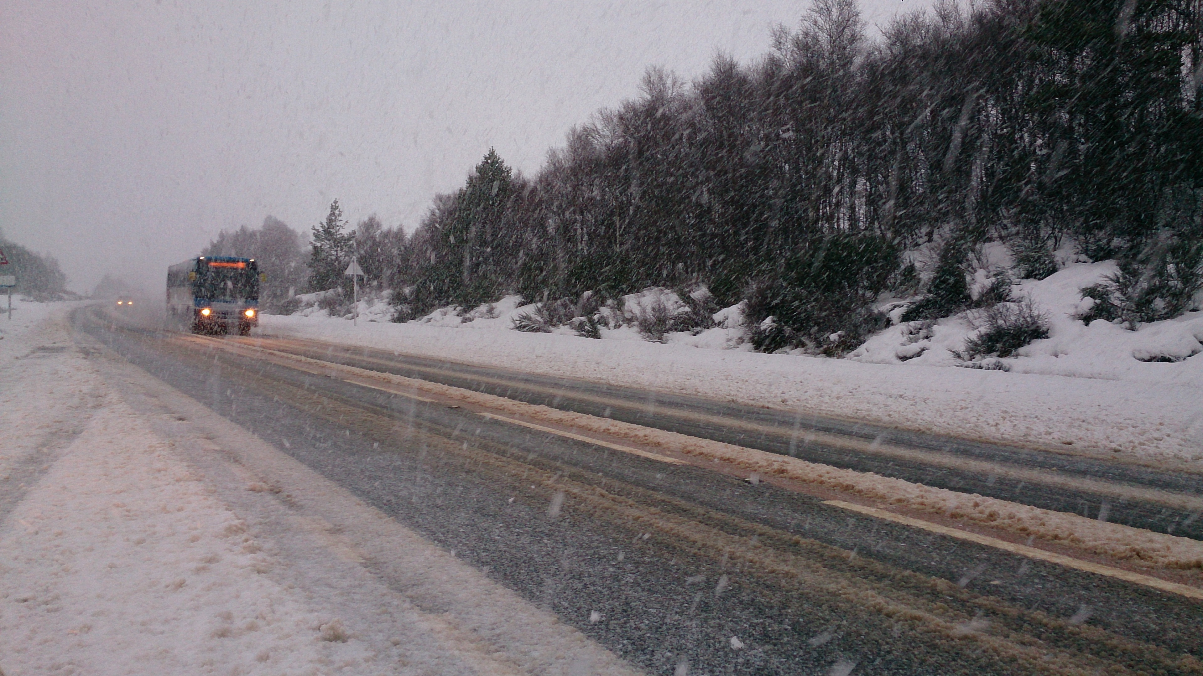 The scene on the A9 at Slochd earlier this morning