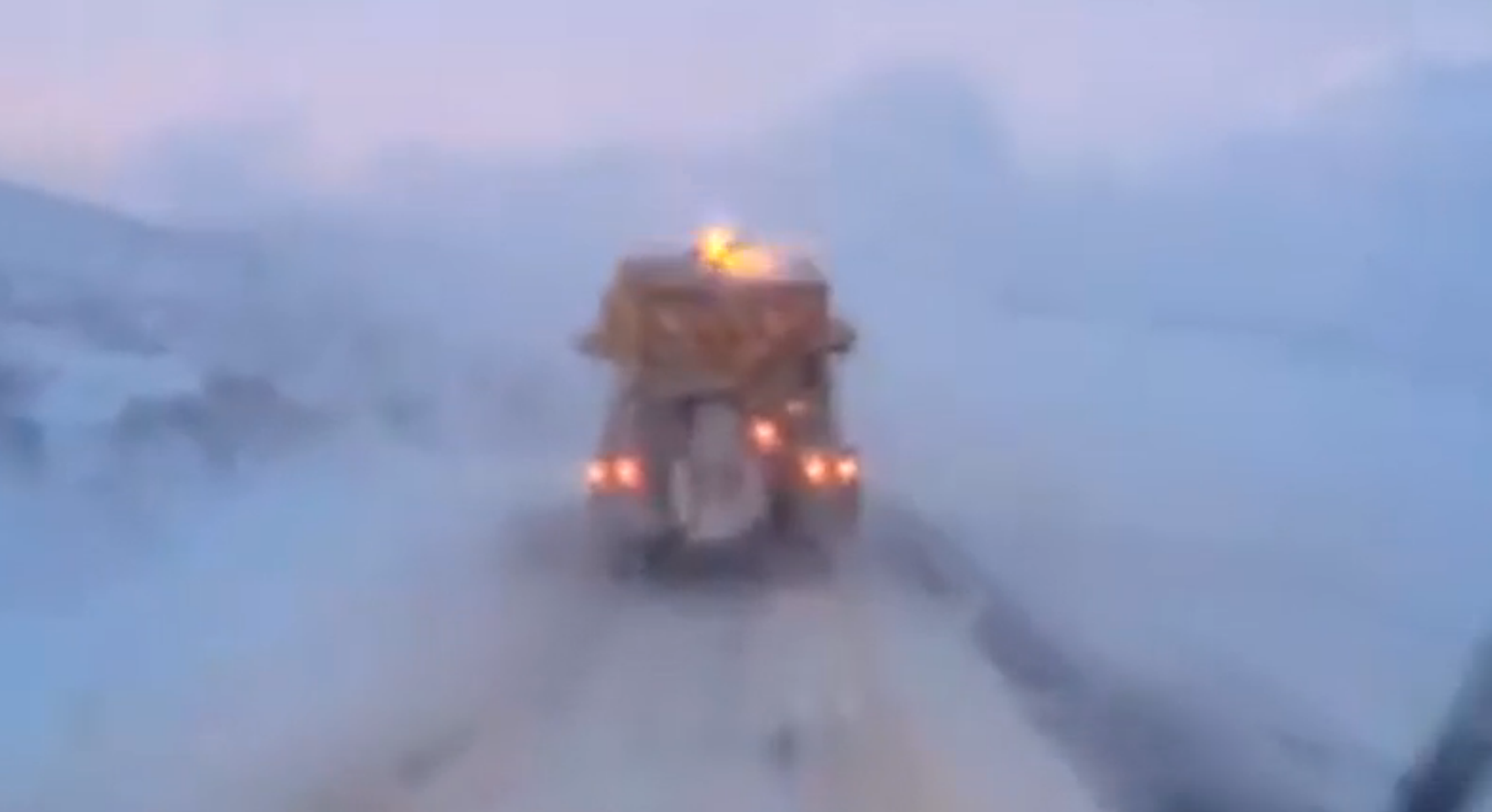 Footage shows hazardous driving conditions