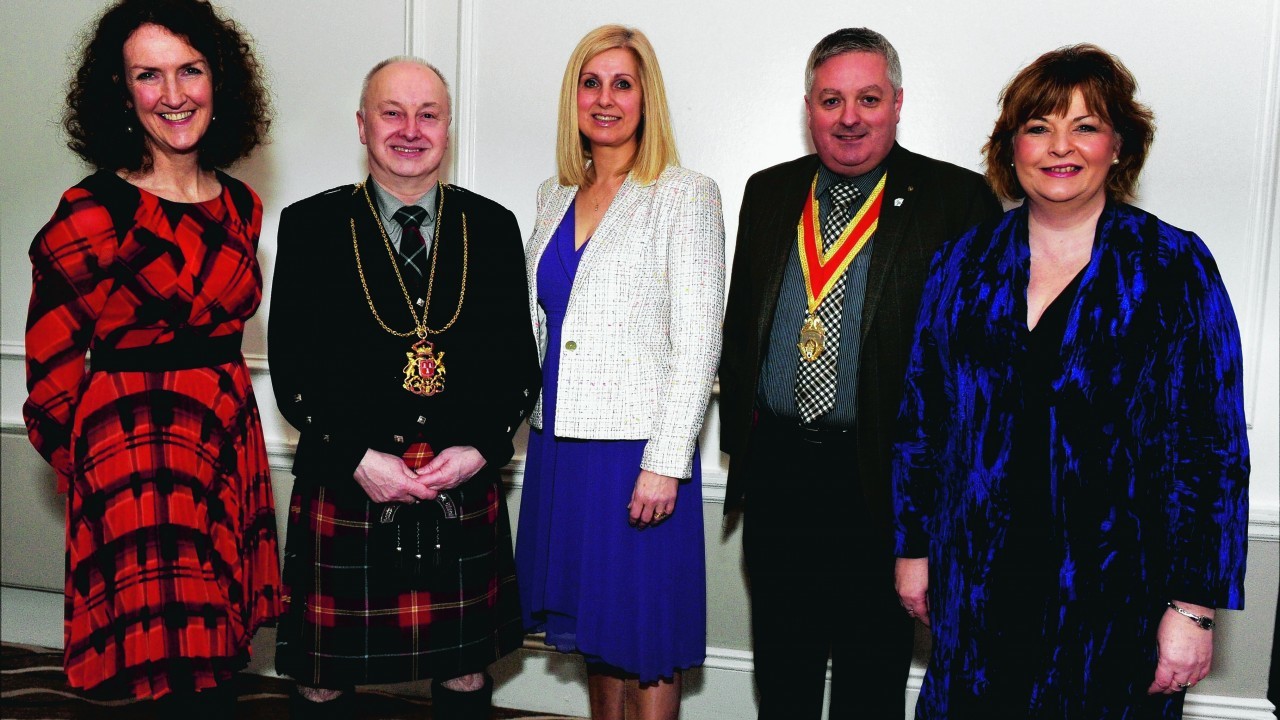 Anne Smith, Aberdeen Provost George  Adam,  Alison Tait, Bobby Kane and Fiona Hyslop MSP.