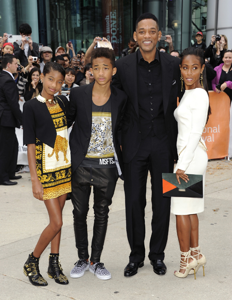 Will Smith and wife Jada Pinkett-Smith with their children Willow and Jaden
