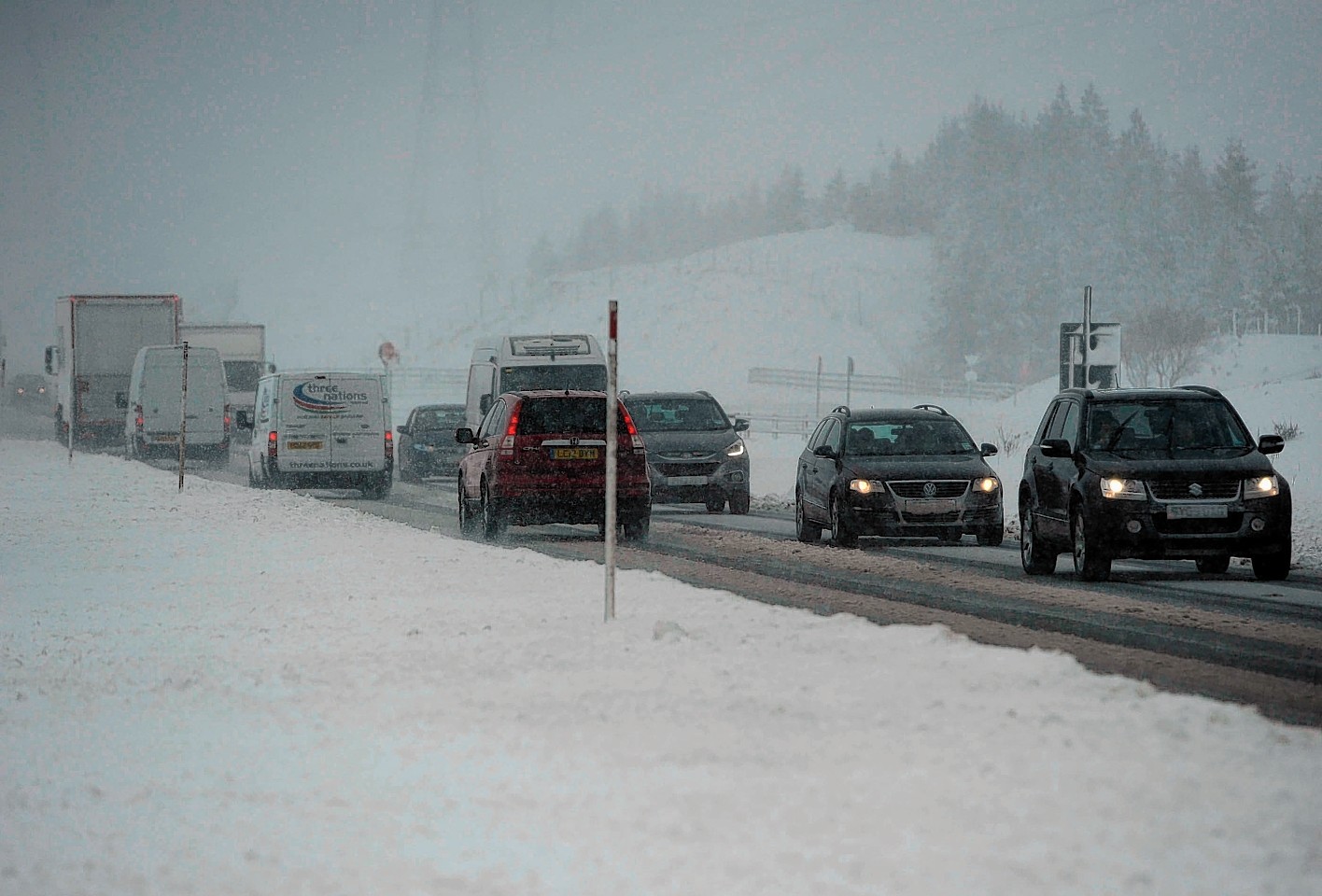 Snow is said to have swooped back into the north-east. Picture: Scottish snow earlier this year.