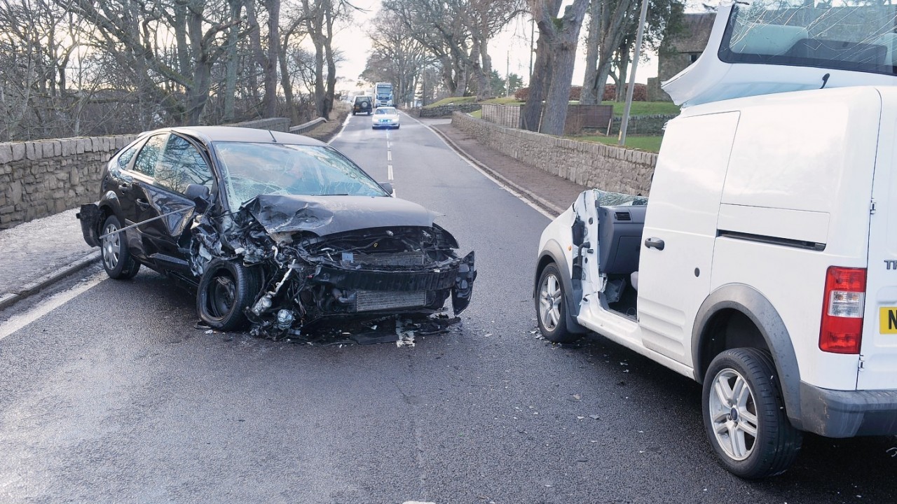 The scene of the crash on the A95 at Advie