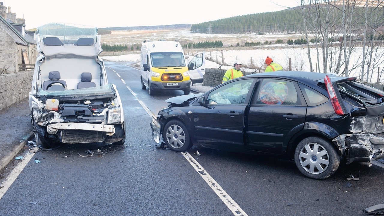 The scene of the crash on the A95 at Advie