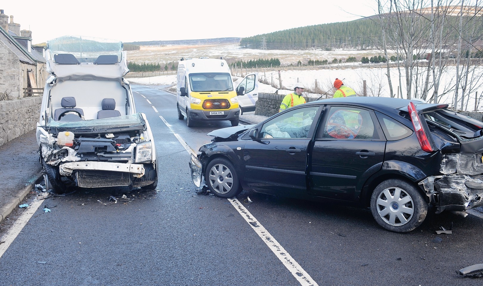 The scene of the crash on the A95 at Advie