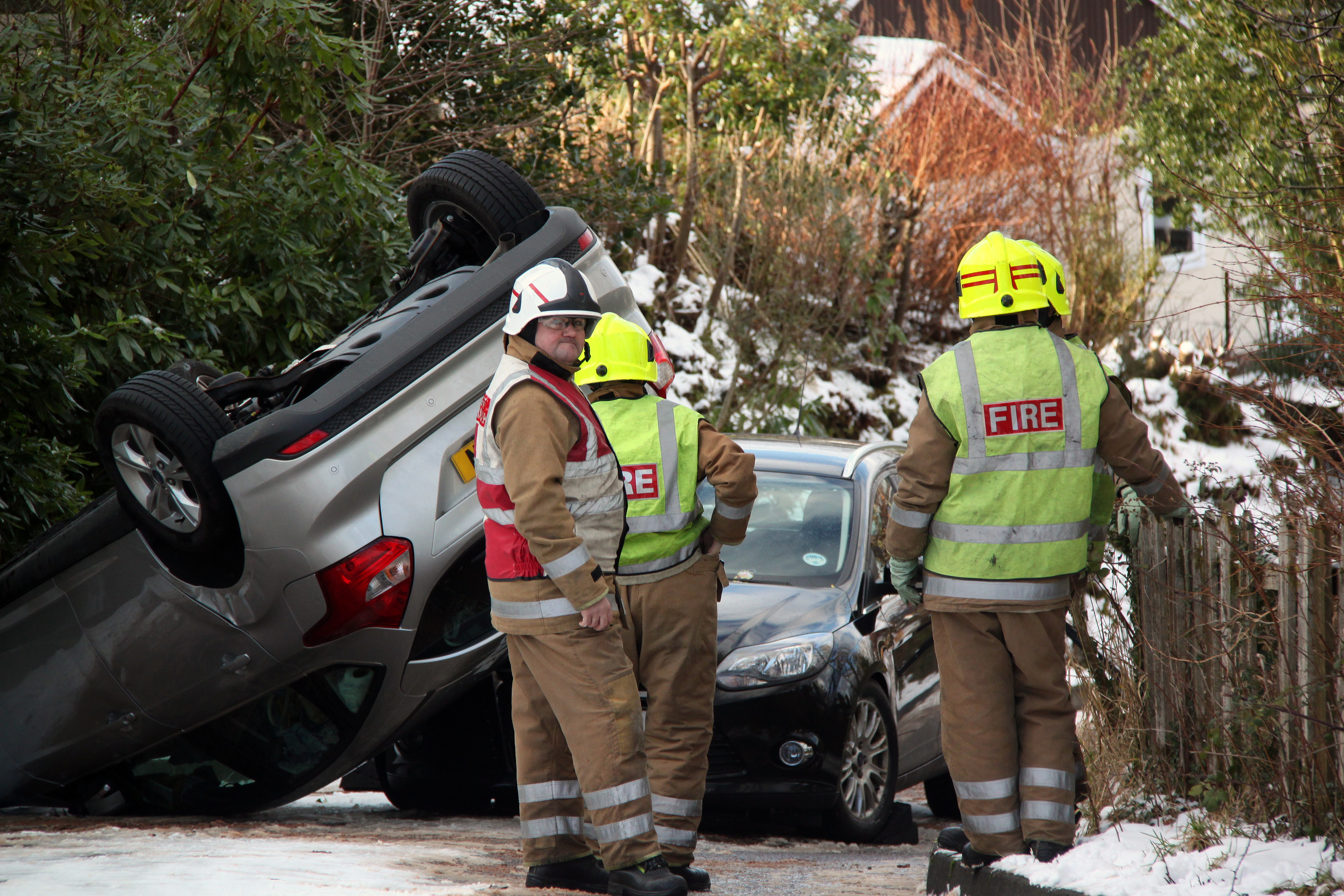 Emergency services were called to the crash on Ashburn Lane in Fort William earlier this afternoon