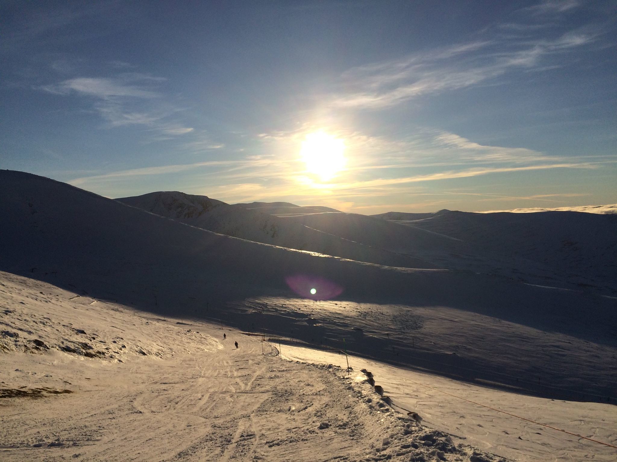 Scottish munro, Cairngorm - home to one of Scotland's largest ski resorts -  experiences a beautiful sunset