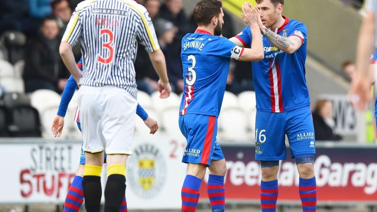 Graeme Shinnie and Greg Tansey celebrate Tansey's goal against St Mirren last Saturday