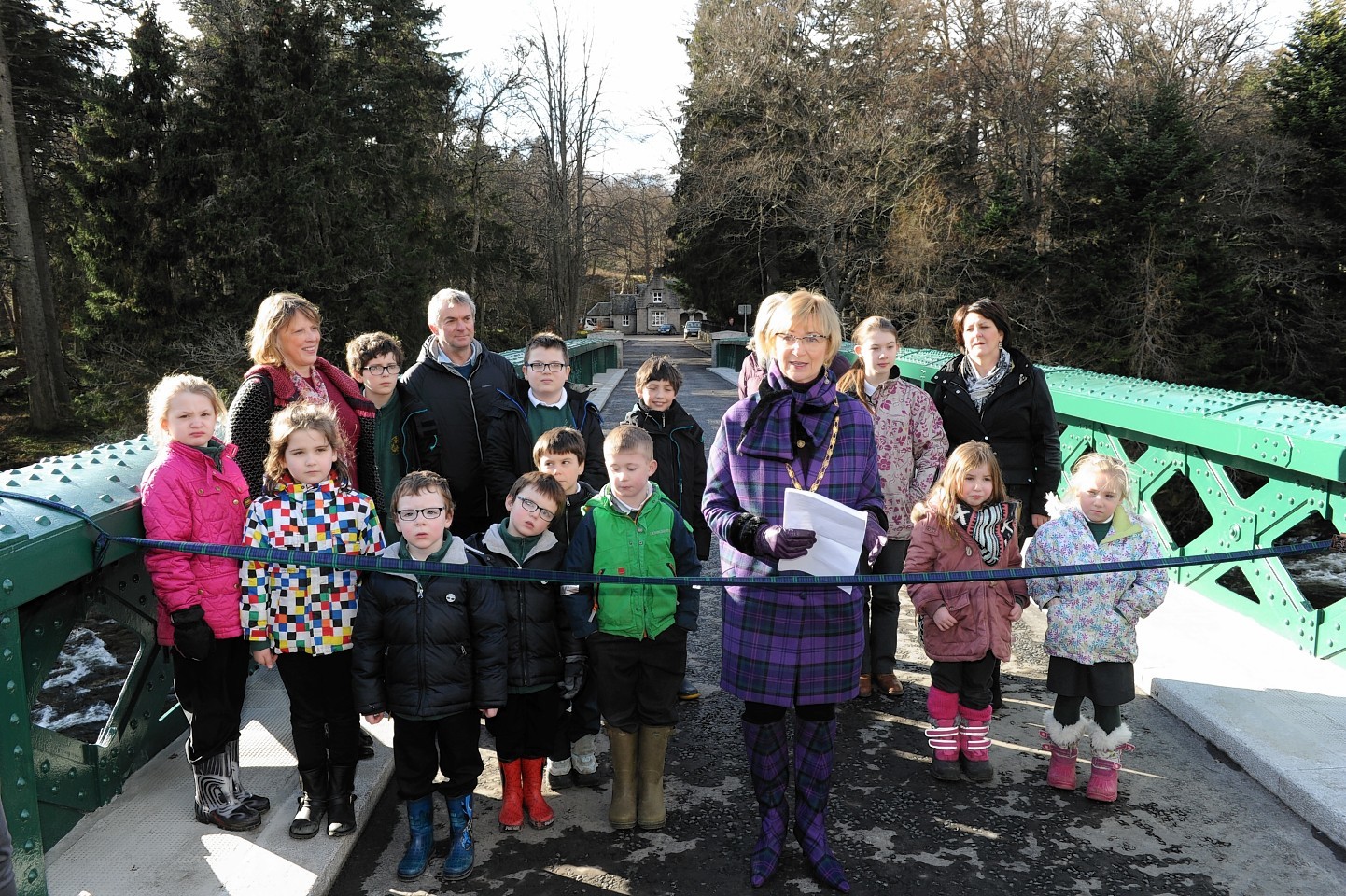 The Crathie Primary youngsters were on hand to cut the ribbon at the Balmoral Bridge