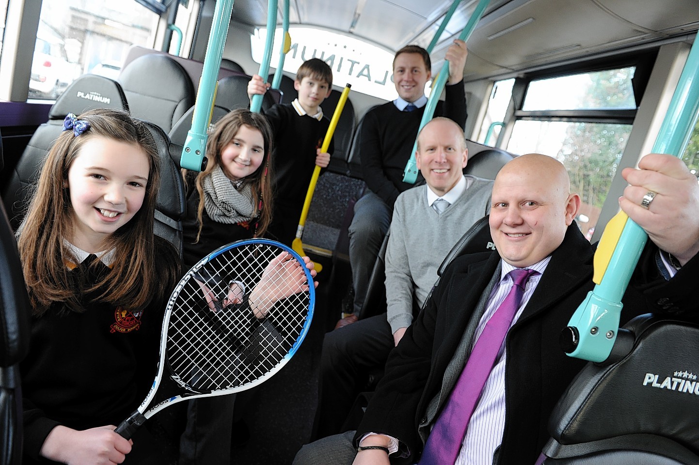First Bus Aberdeen announced as the official sponsor of the Aberdeen Youth Games, on a visit by First Aberdeen managing director David Phillips to Culter Primary.       