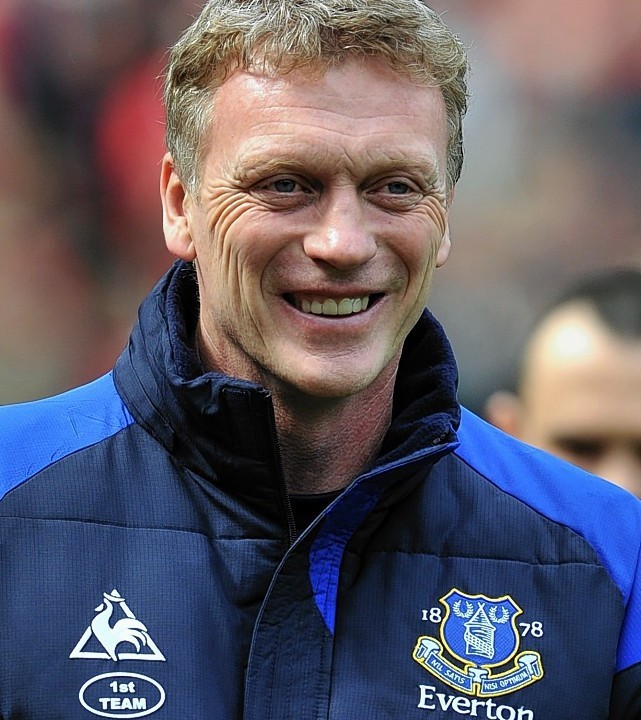 David Moyes was all smiles at Everton... things weren't quite as cheery with Manchester United