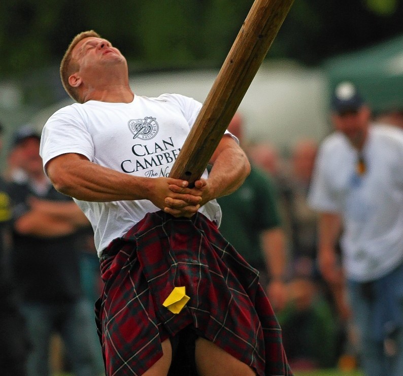 We have no idea how they came up with the "strong man skirt parties" name