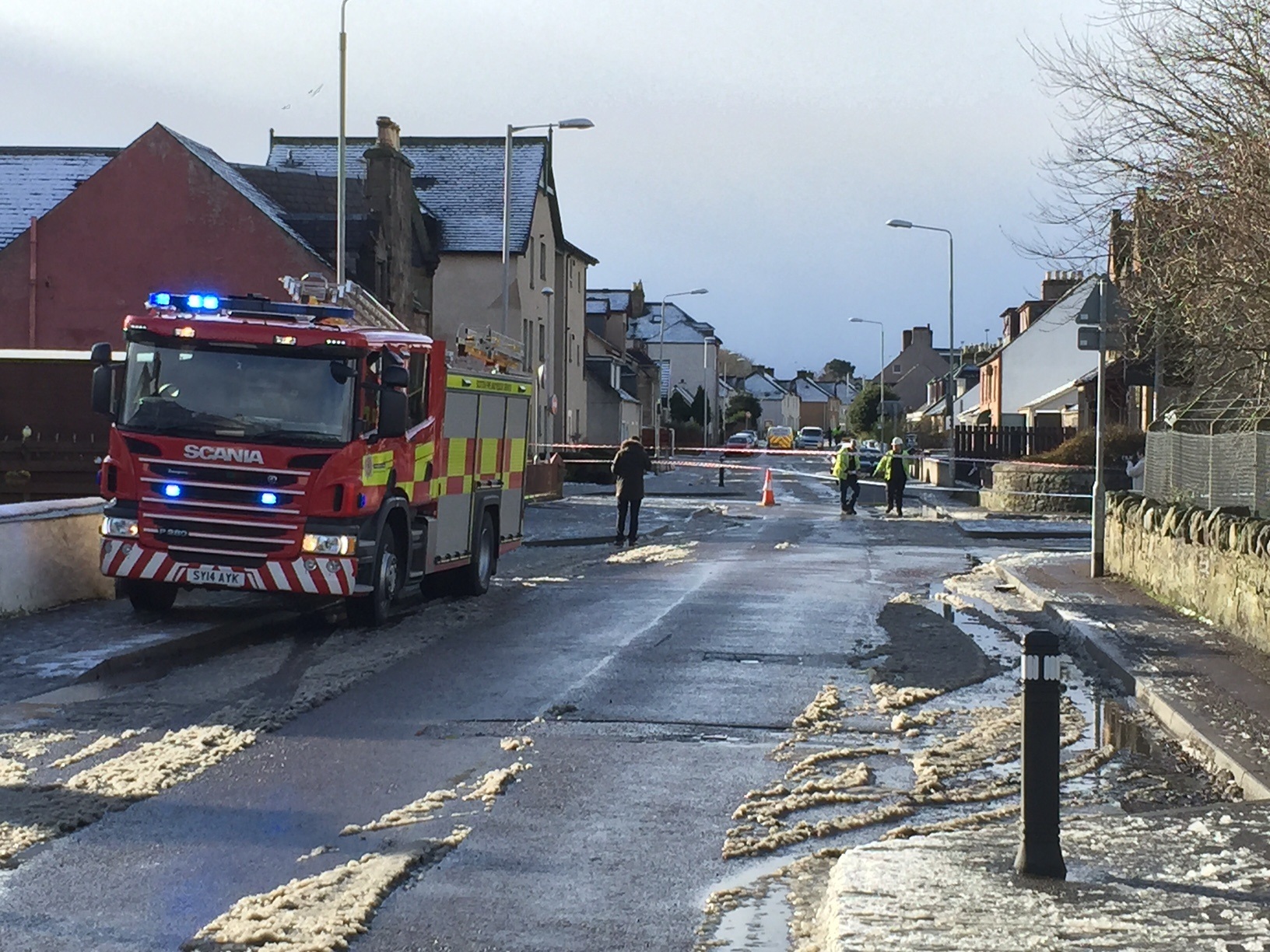 Fire services at the scene in Inverness