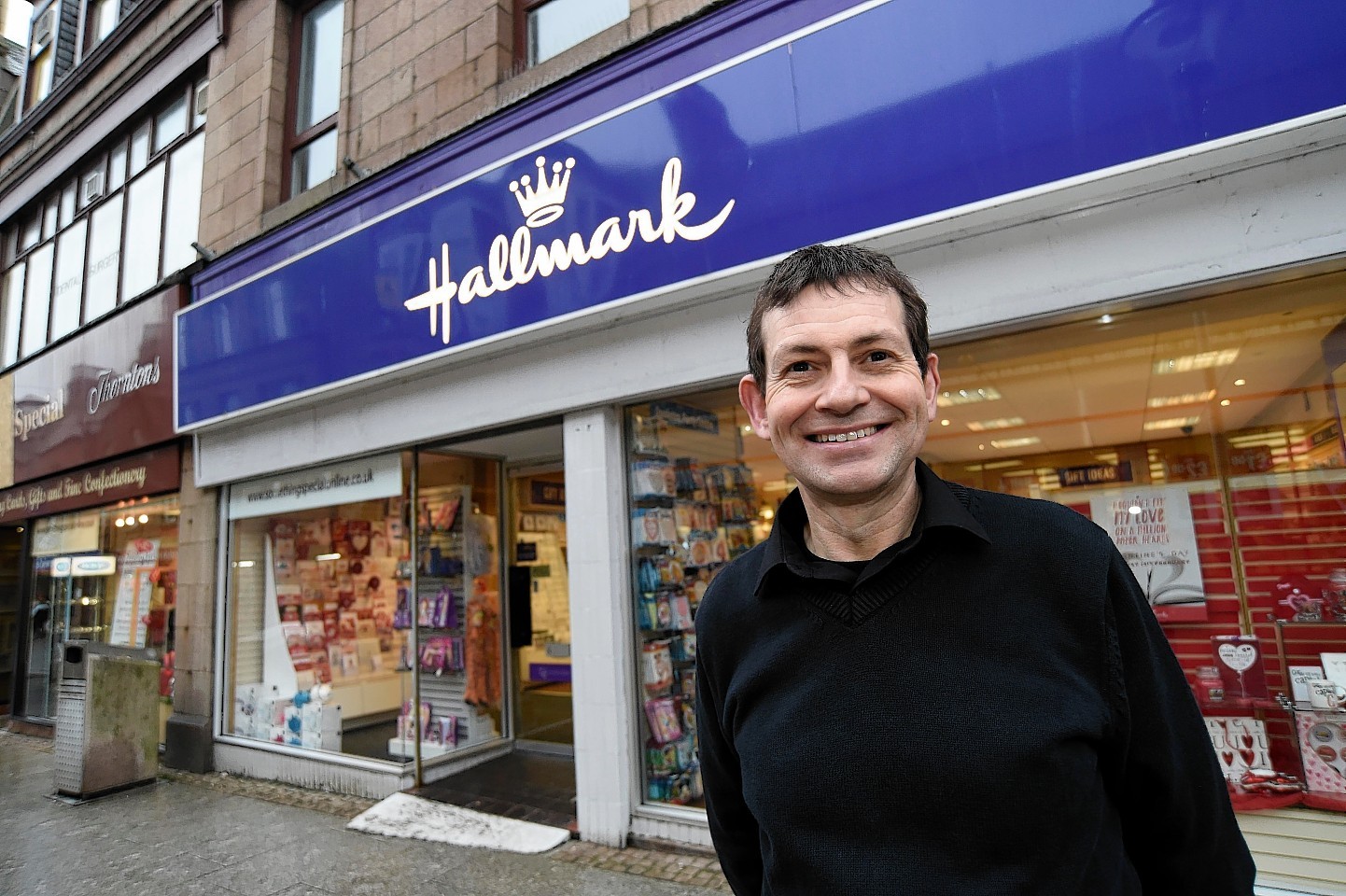 Ian Sutherland runs a Hallmark and Thorntons shop in Marischal Street