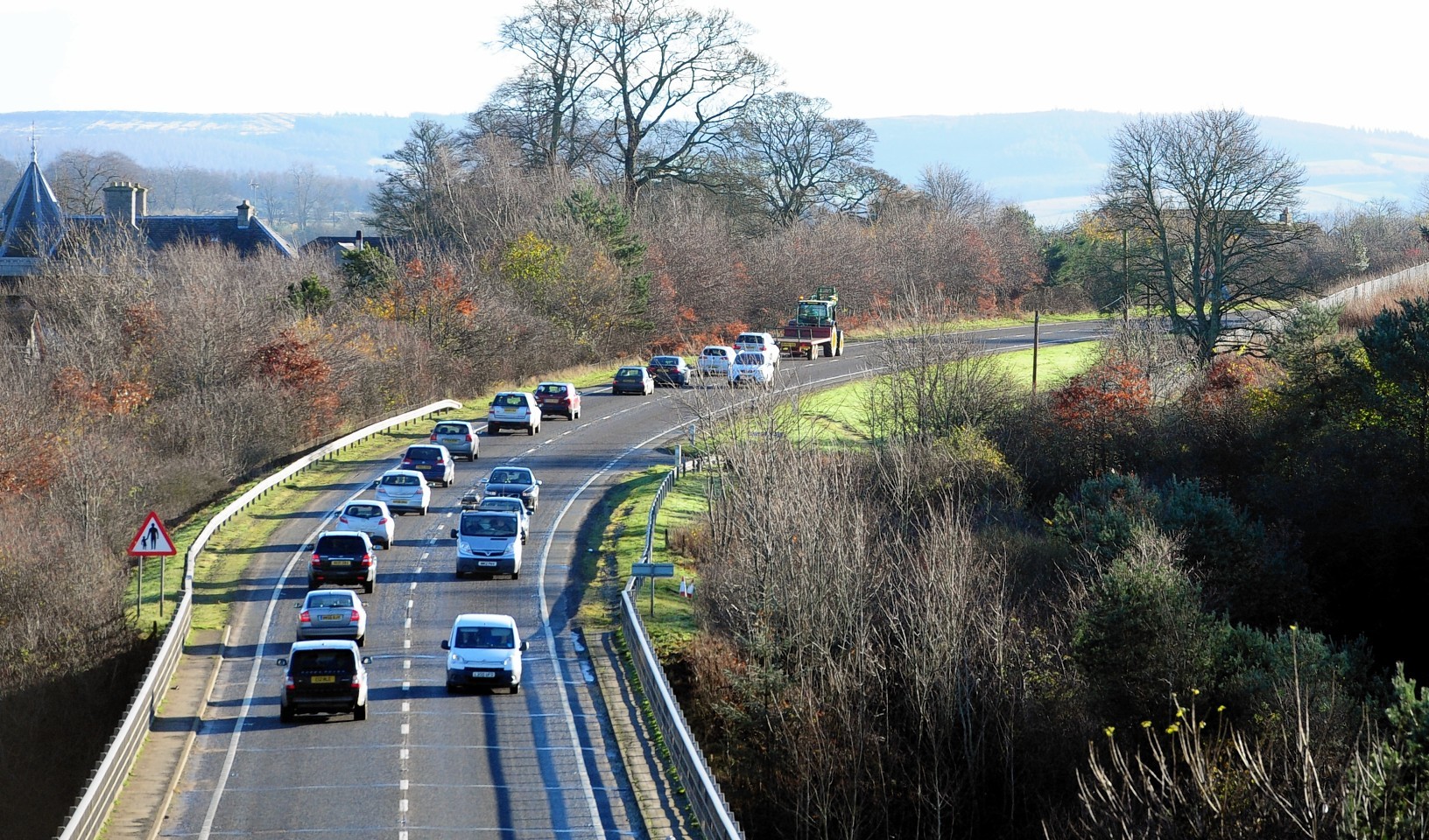 The A96 Aberdeen to Inverness road, at Inverurie