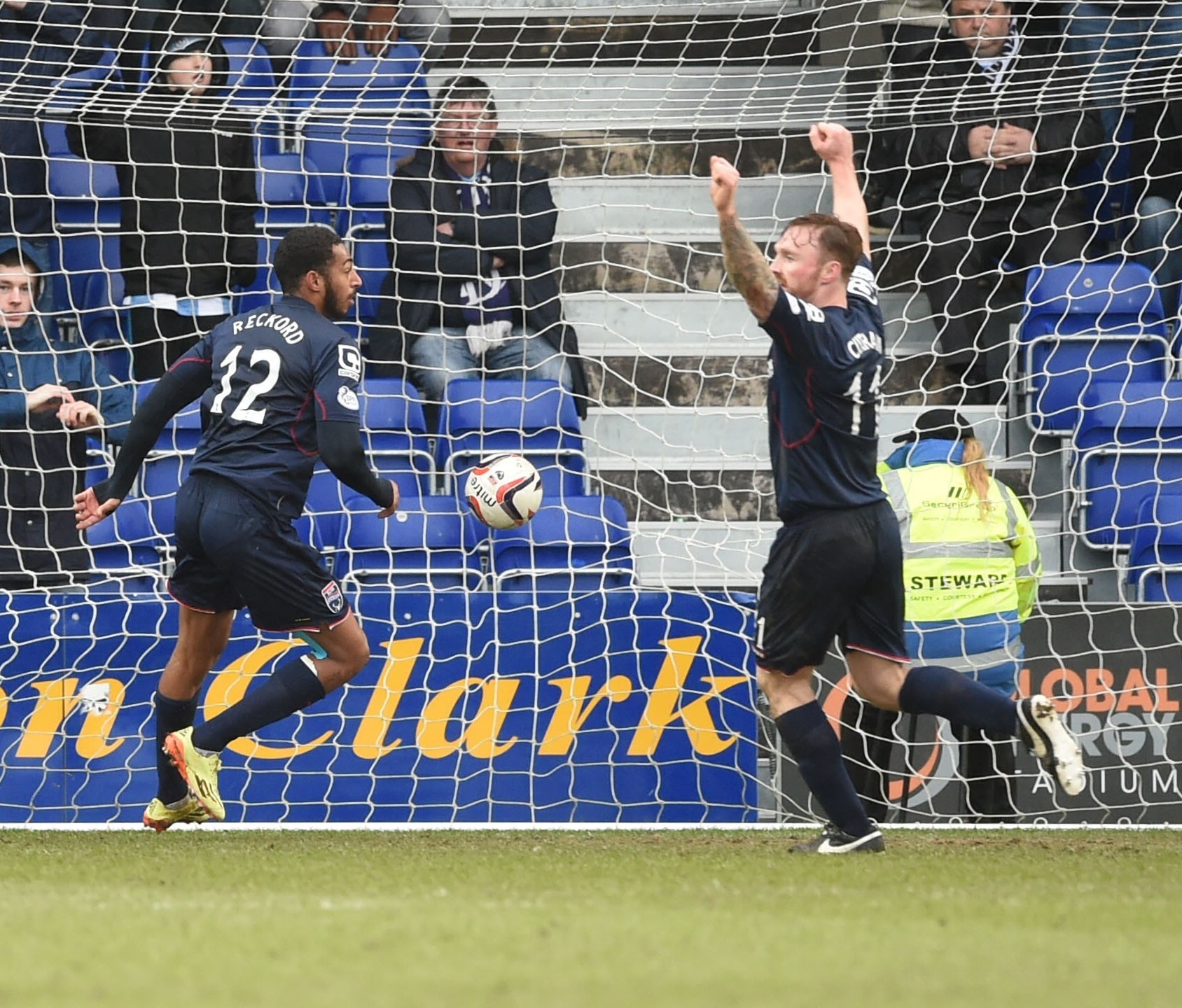 Jamie Reckord celebrates scoring for Ross County