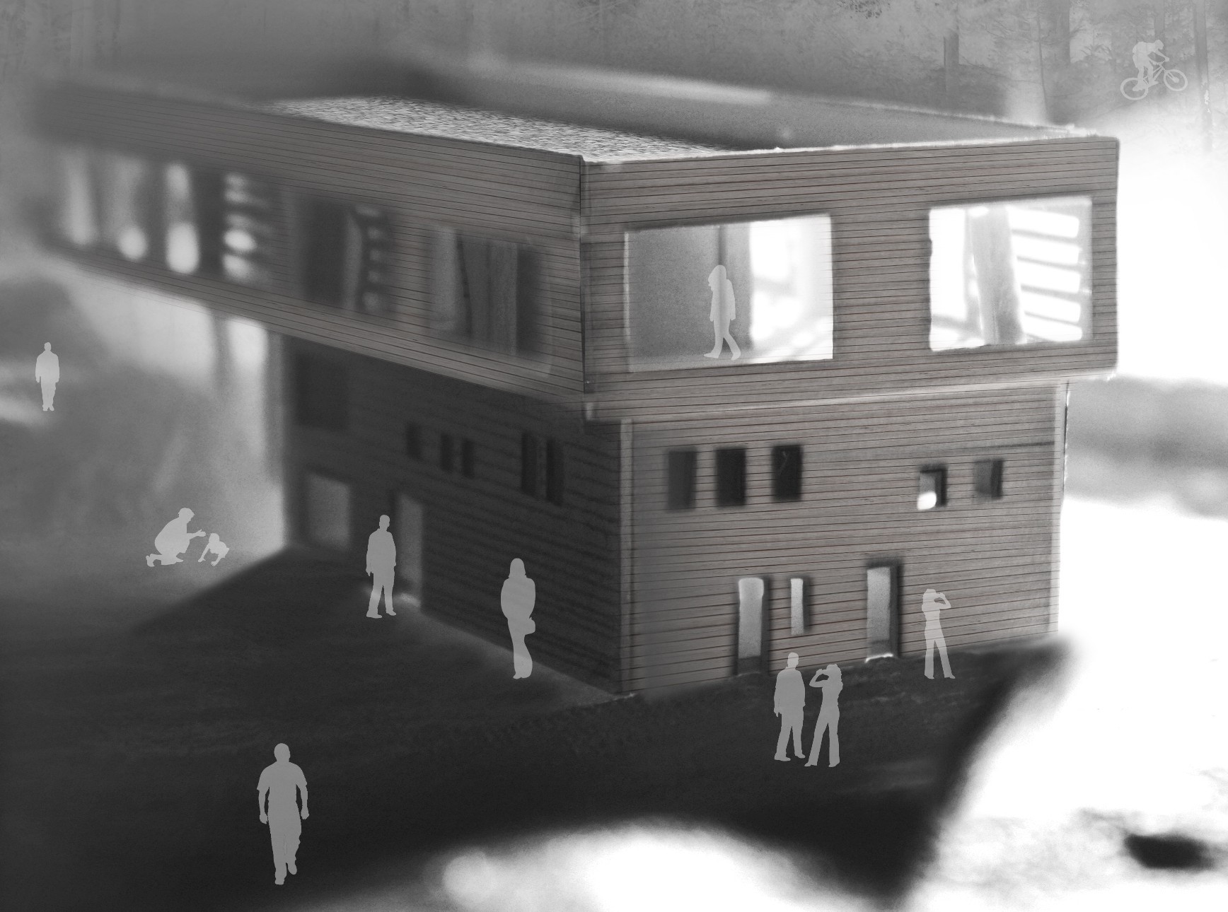 Second year student Johanna Kleesattel's design for a potential trail centre