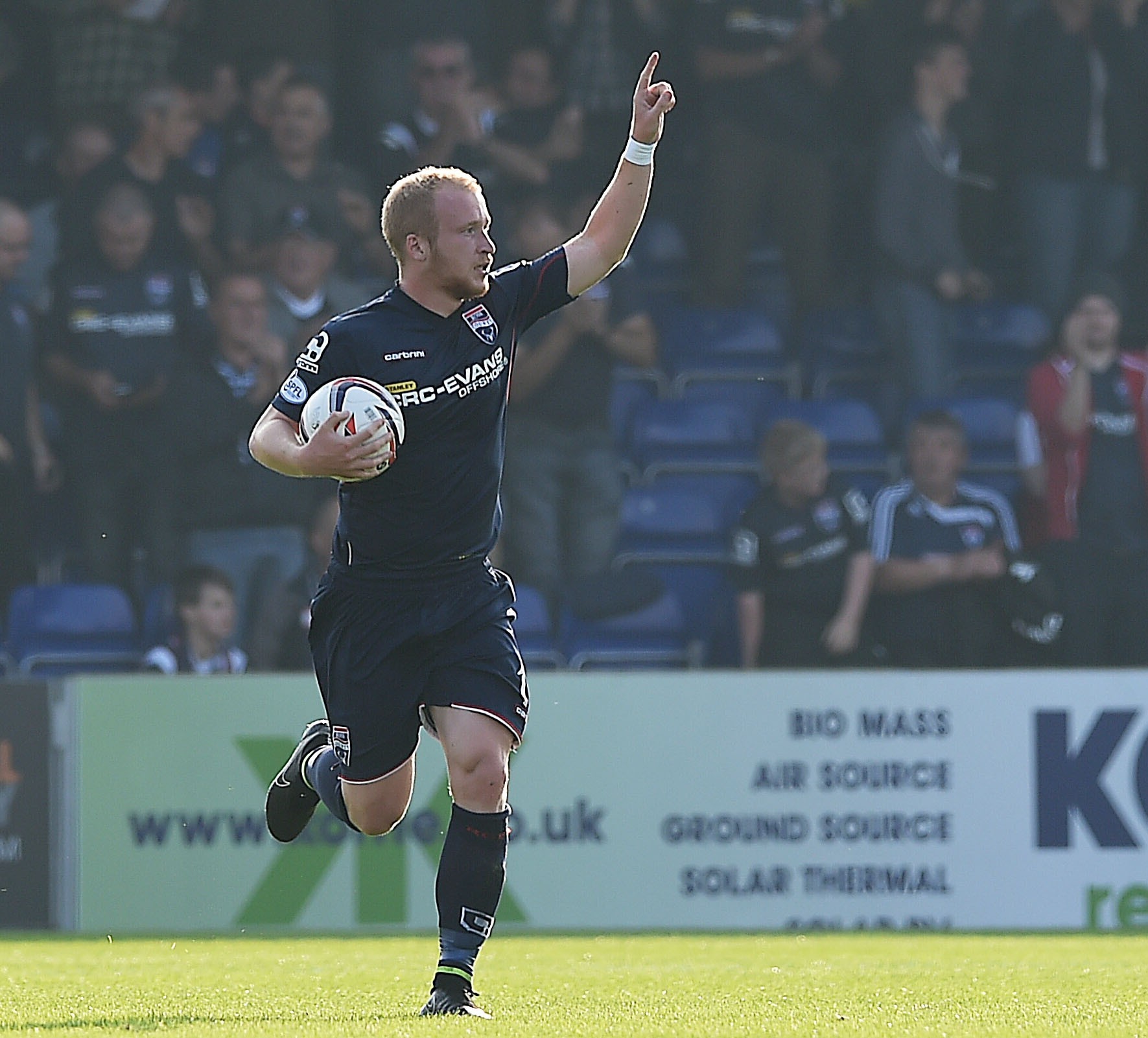 Boyce celebrates finding the back of the net