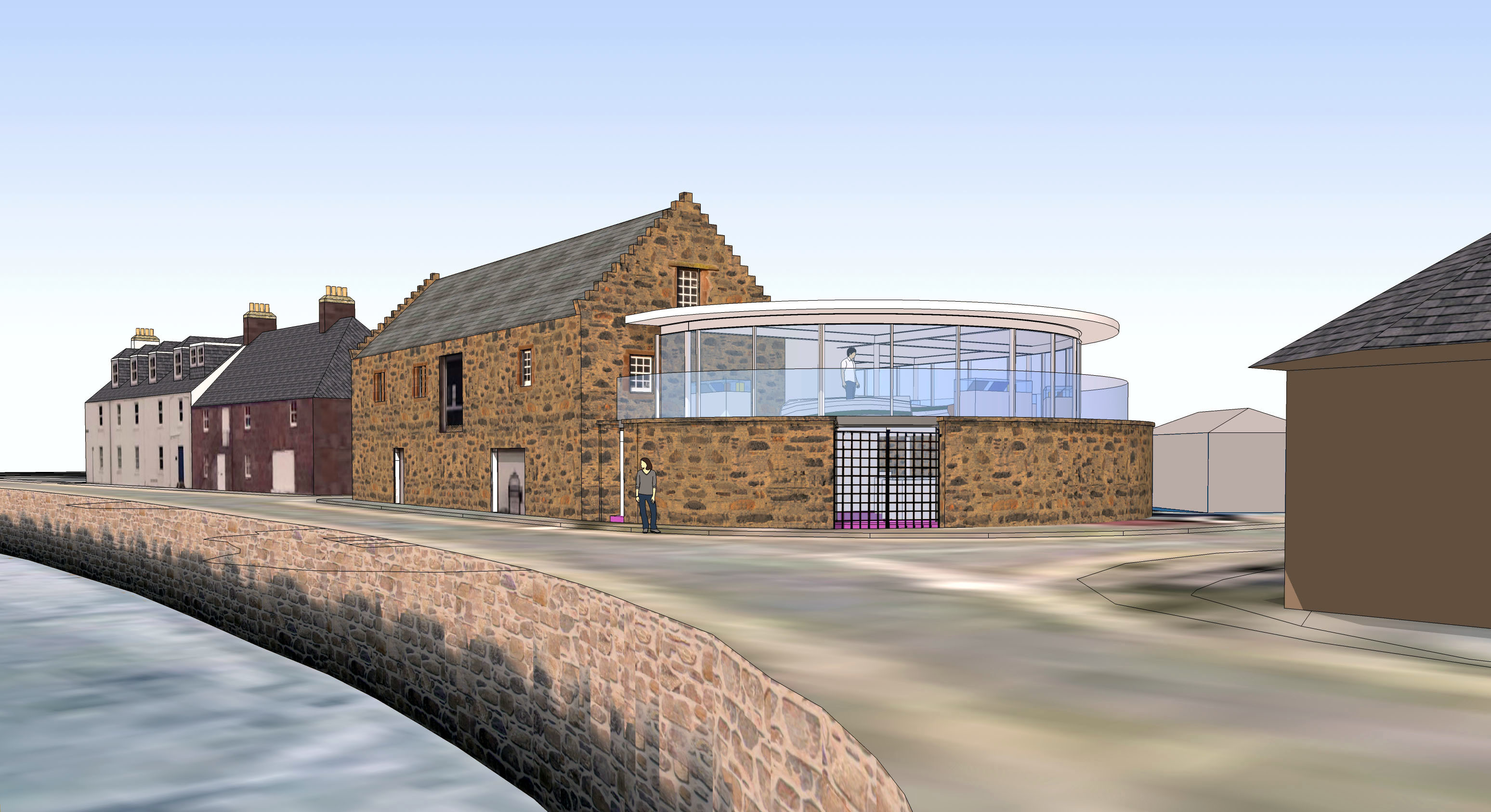 An artist impression of the proposed extension at Stonehaven Tolbooth Museum. Image: David Chouman