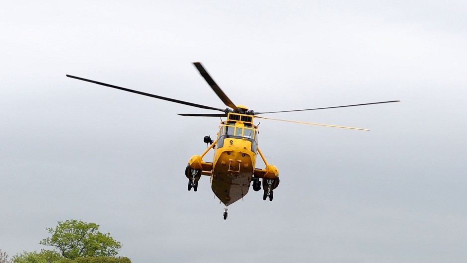 A search and rescue helicopter