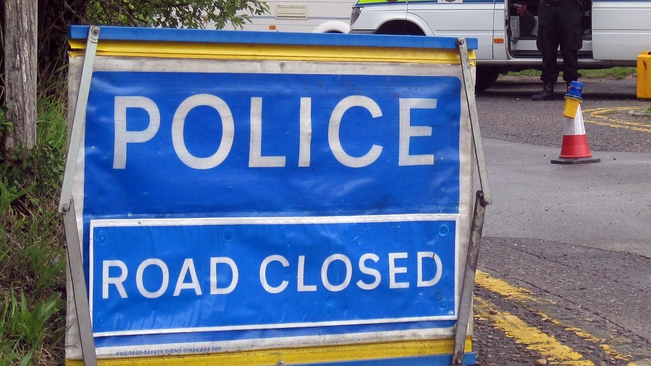 The A9 was closed temporarily this evening following the crash