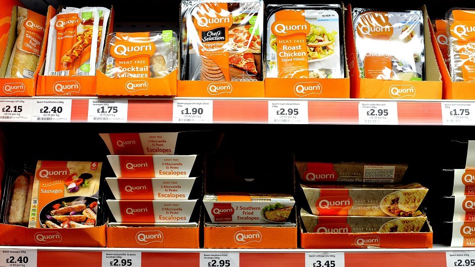 Quorn products on a supermarket shelf