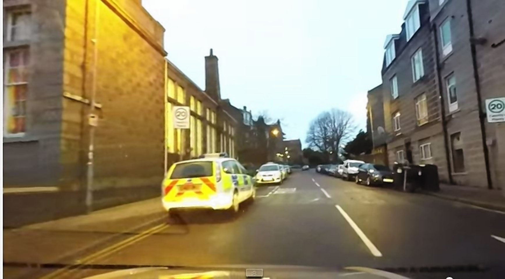 Police parking on double yellows at Victoria Road