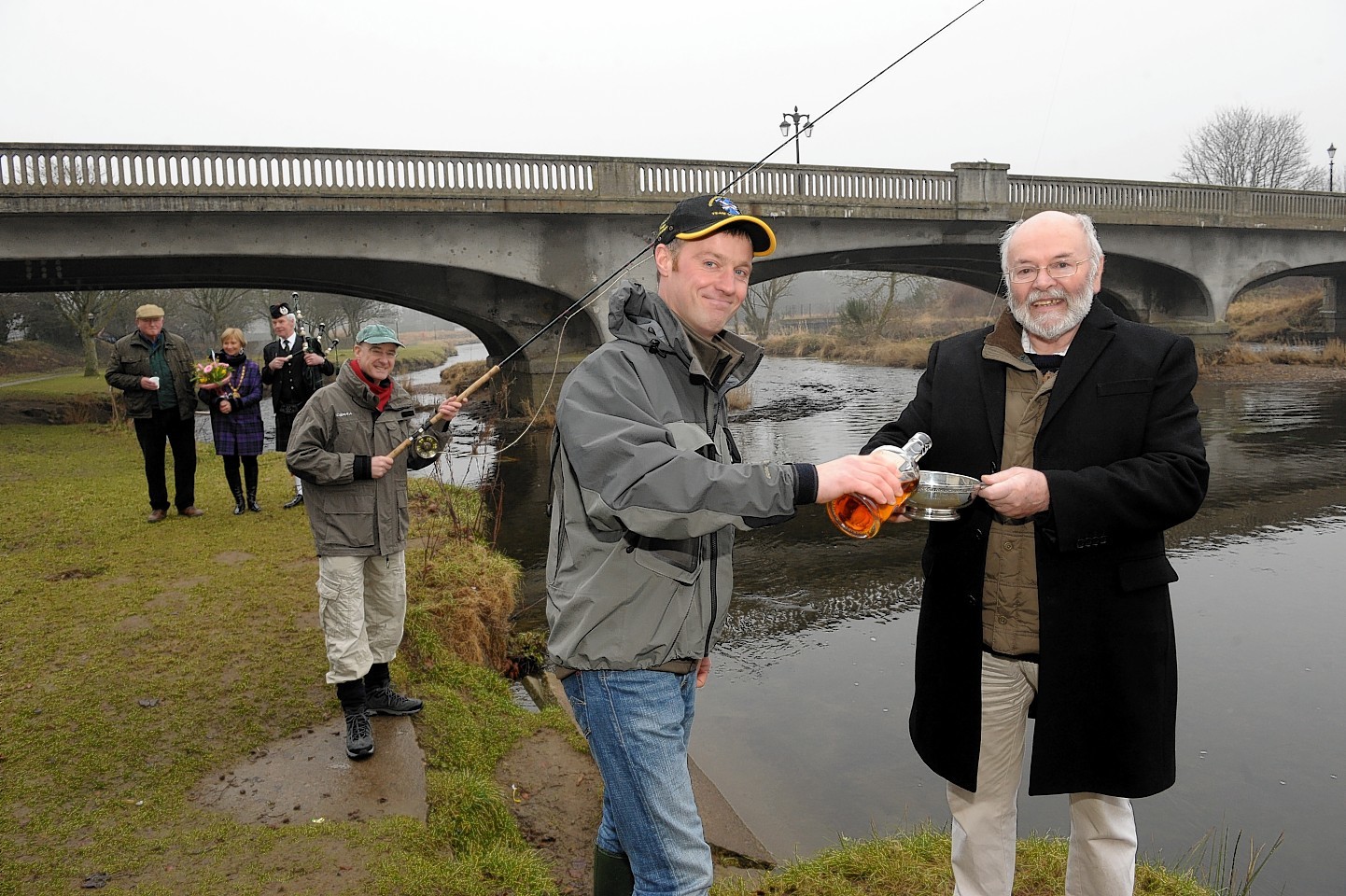 The launch of the fishing season at the River Don, Inverurie